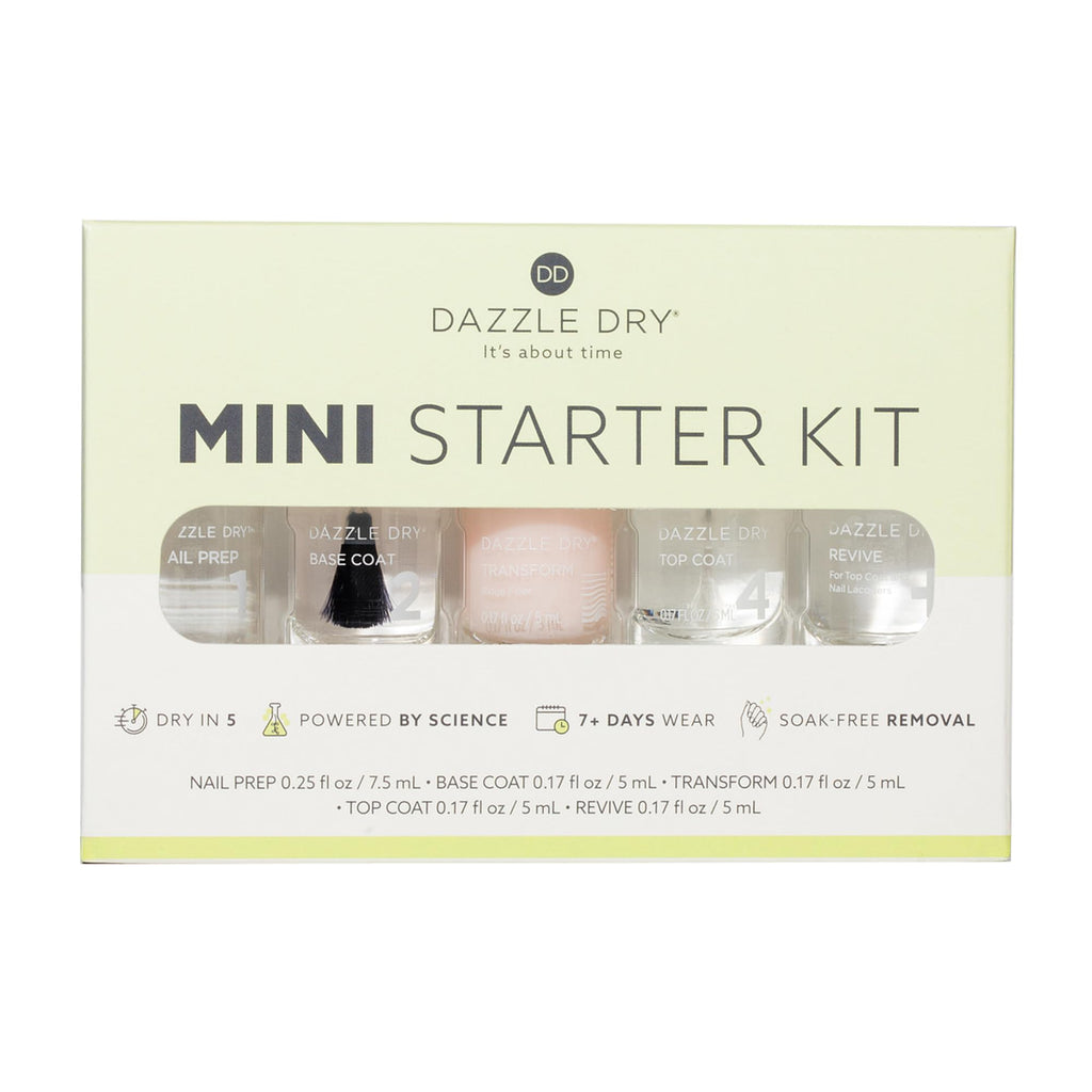 Dazzle Dry Complete Starter Mini Kit for Quick-Dry Manicures