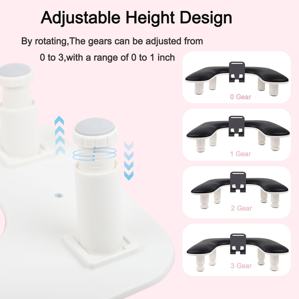 Nail Tech Arm Rest with Foldable Phone Holder