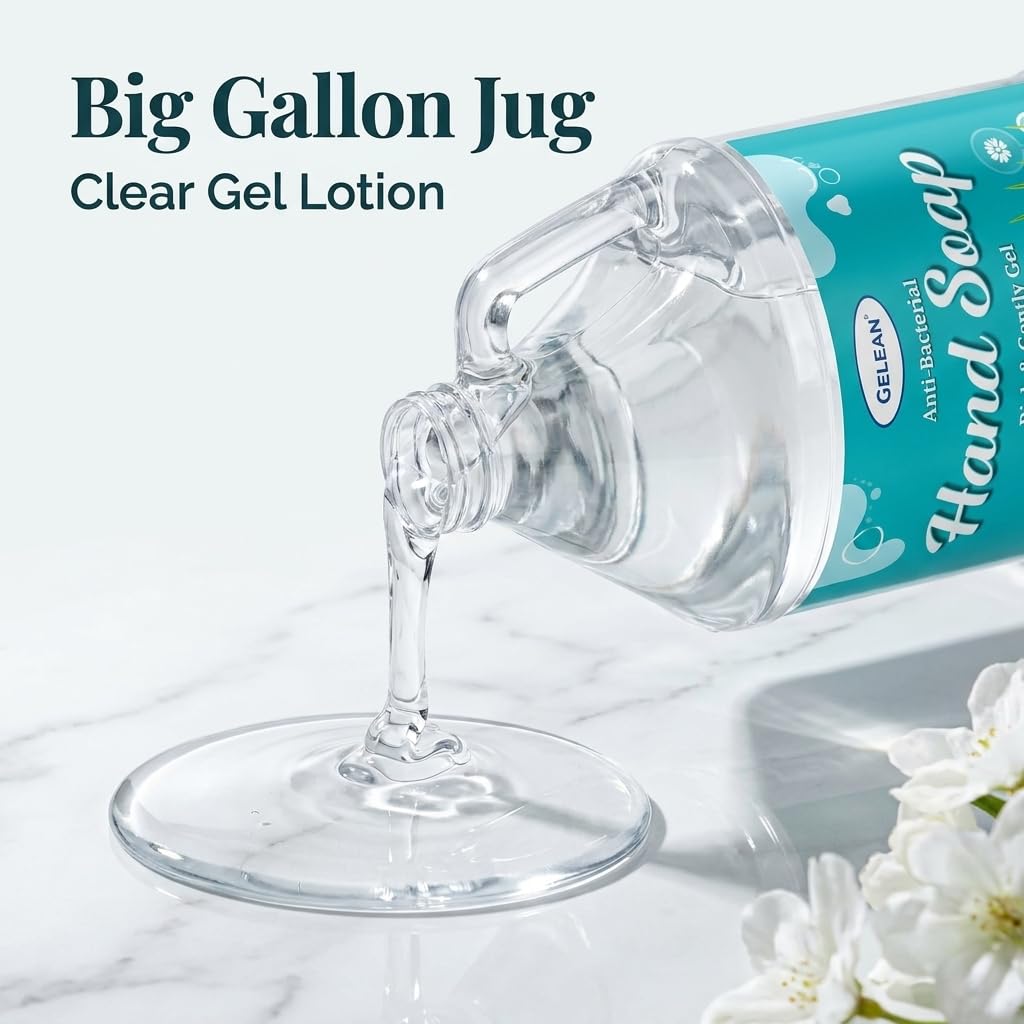 Liquid Gel Hand Soap with Aloe Vera, pH Balanced, 128 Fl Oz Refill Jug