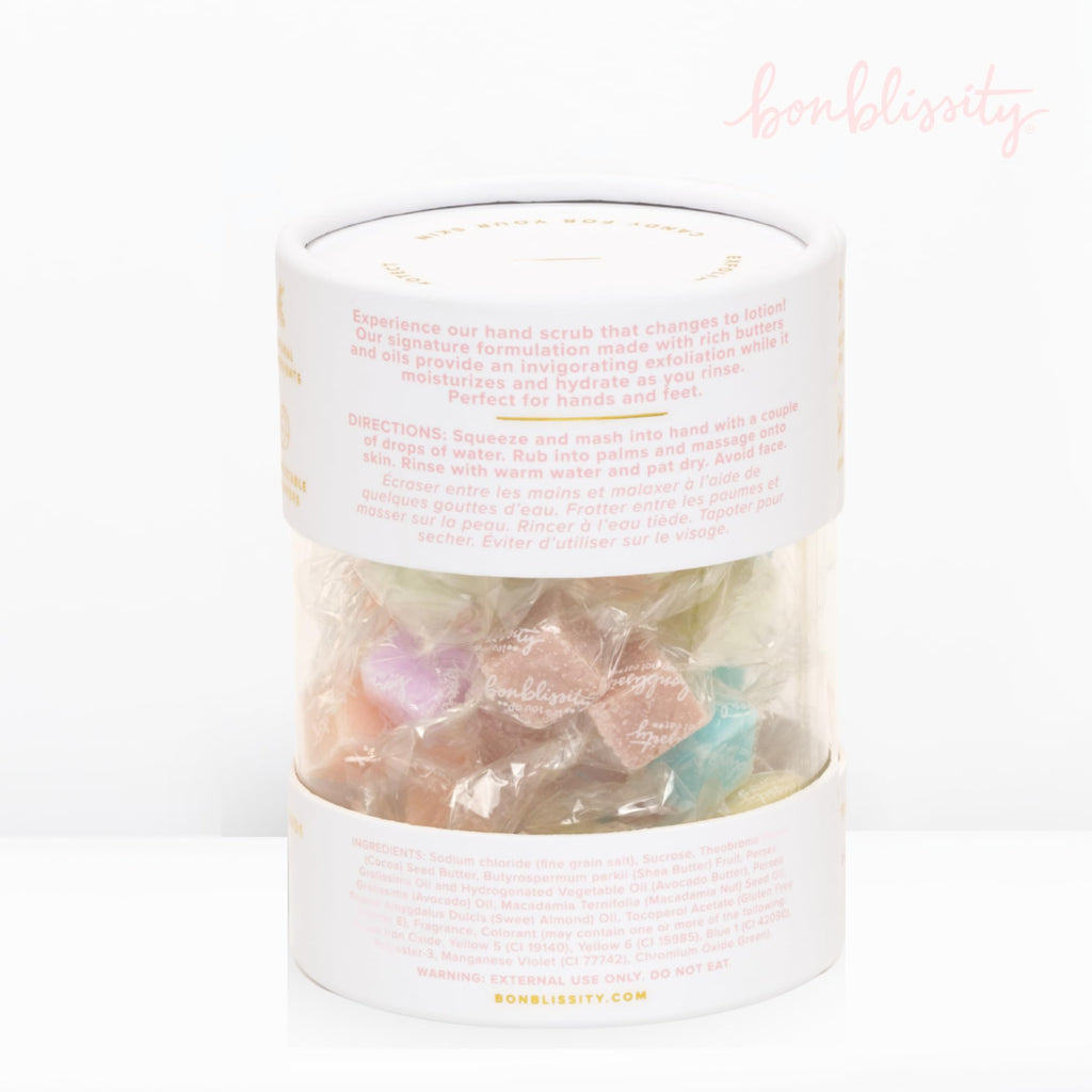 Bonblissity Sugar Cubes Candy Scrub, 30-Piece Assorted Scent Spa Gift Set