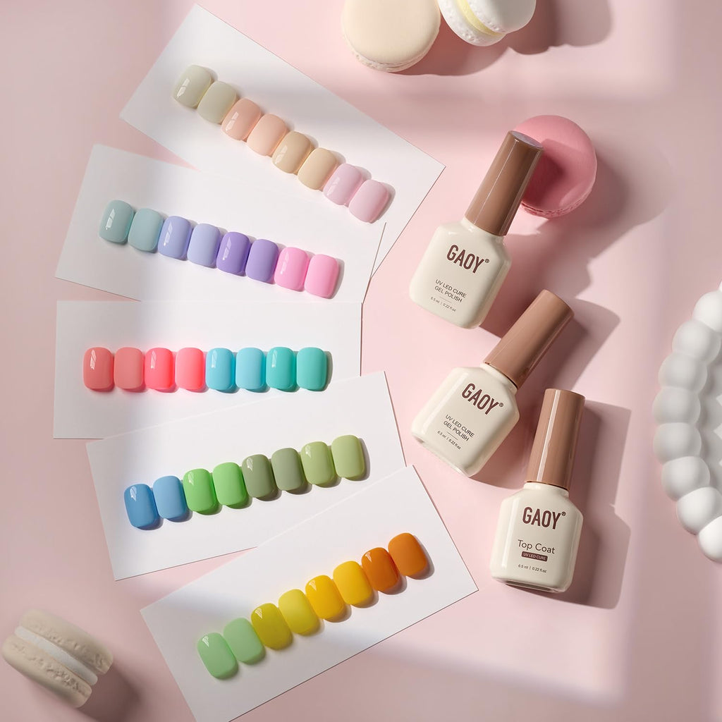 GAOY 23-Piece UV Gel Nail Polish Kit with Glossy & Matte Top Coats