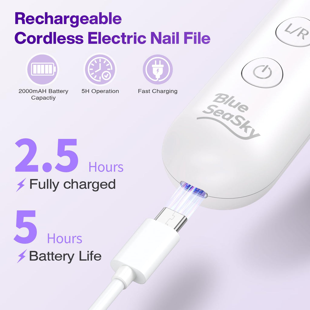 BlueSeaSky Cordless Electric Nail Drill Manicure and Pedicure Kit
