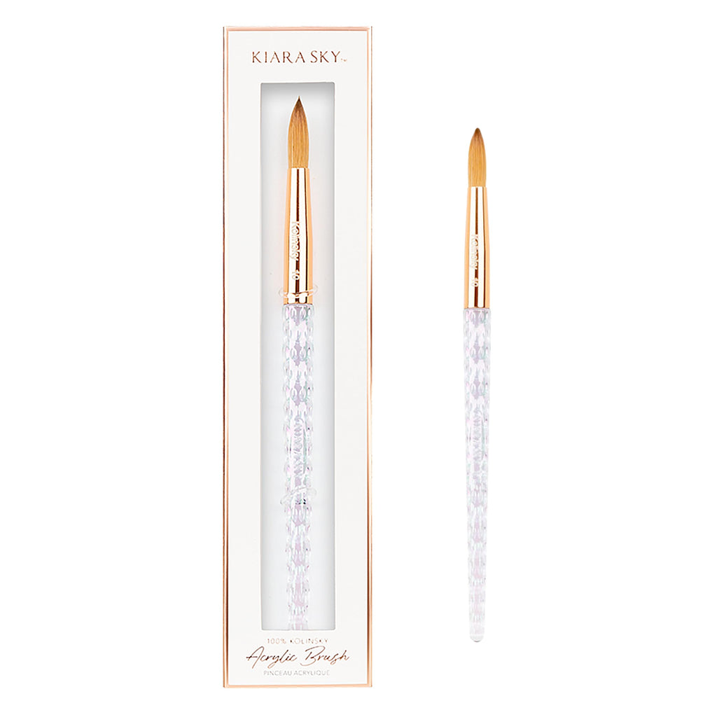 Kiara Sky Kolinsky Acrylic Nail Brush with Crystal Cut Handle