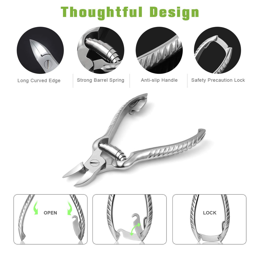BEZOX Heavy-Duty Stainless Steel Toenail Clippers