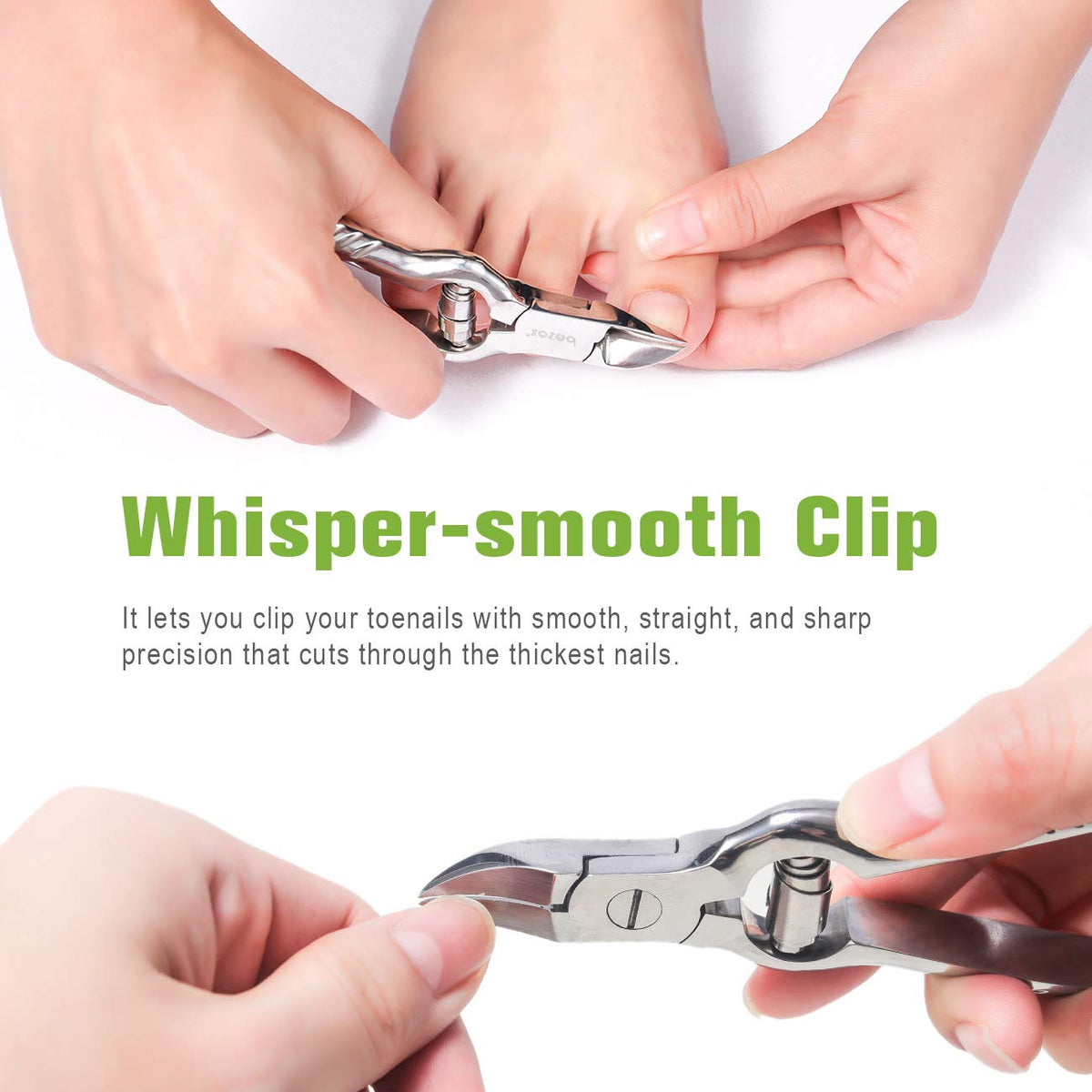 BEZOX Heavy-Duty Stainless Steel Toenail Clippers