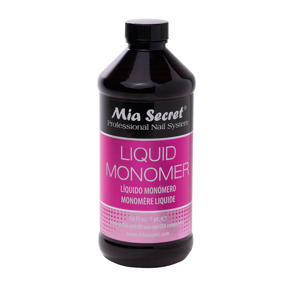 Mia Secret Clear EMA Liquid Monomer for Acrylic Nails, 16 oz