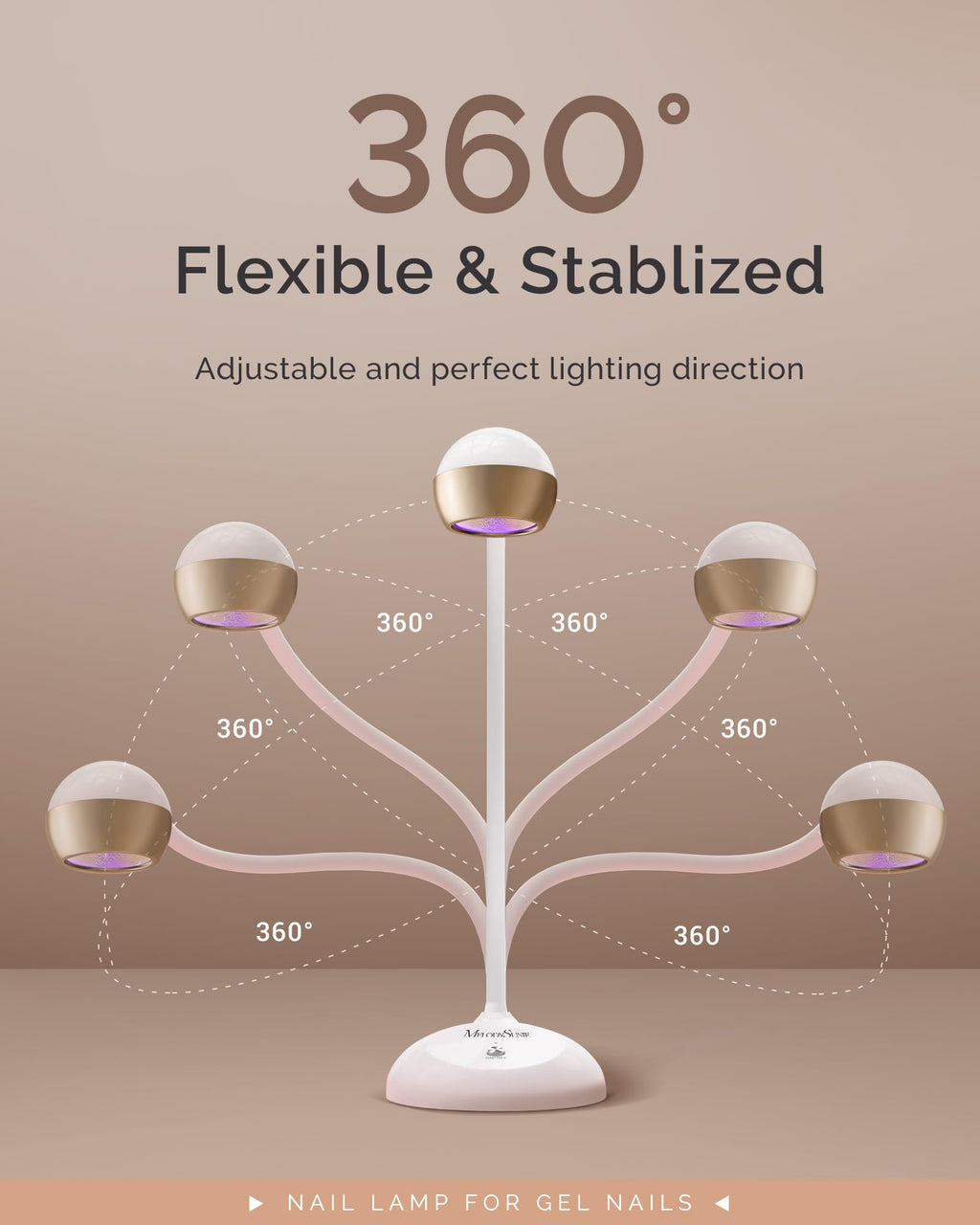 MelodySusie Rechargeable 360° Gooseneck UV/LED Nail Art Lamp