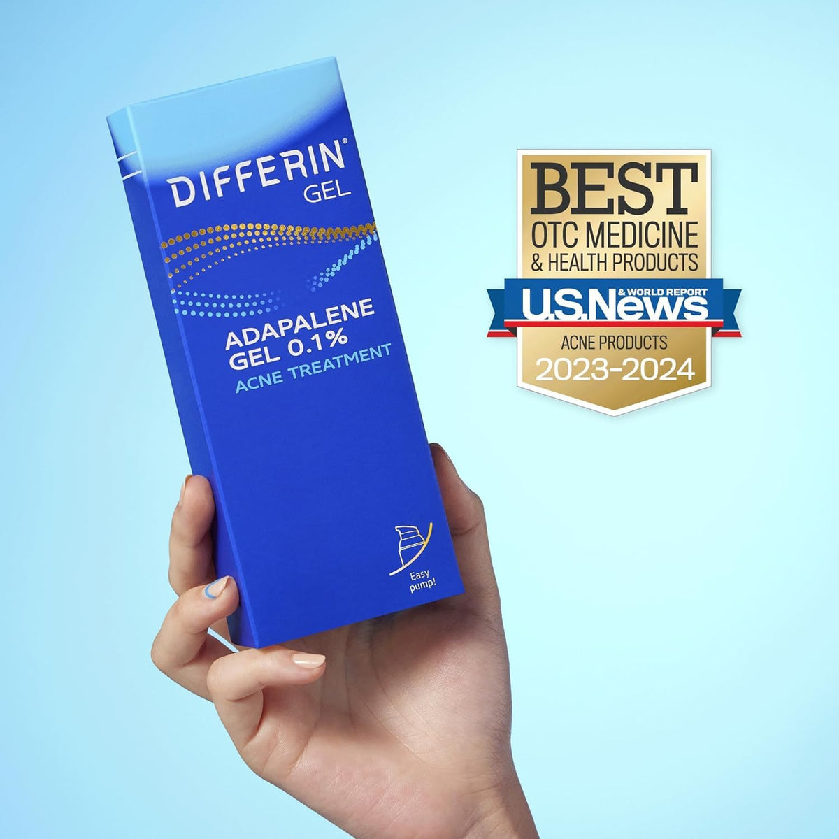 Differin Adapalene Acne Treatment Gel 0.1%, 45g Pump