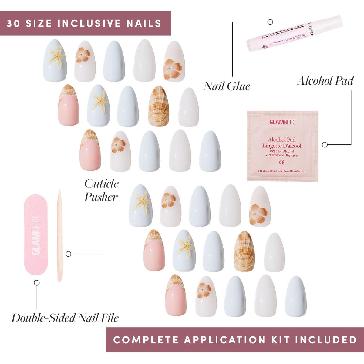 Glamnetic Press-On Nail Set - Customizable Salon-Style Fake Nails