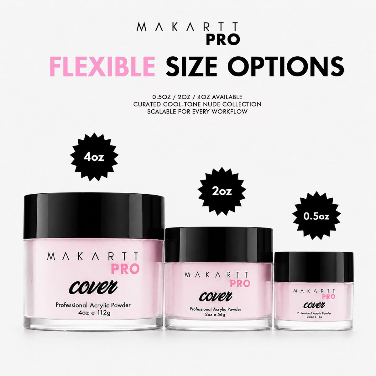 MakarttPro Acrylic Powder Set, 4-Color Cover Powder Collection