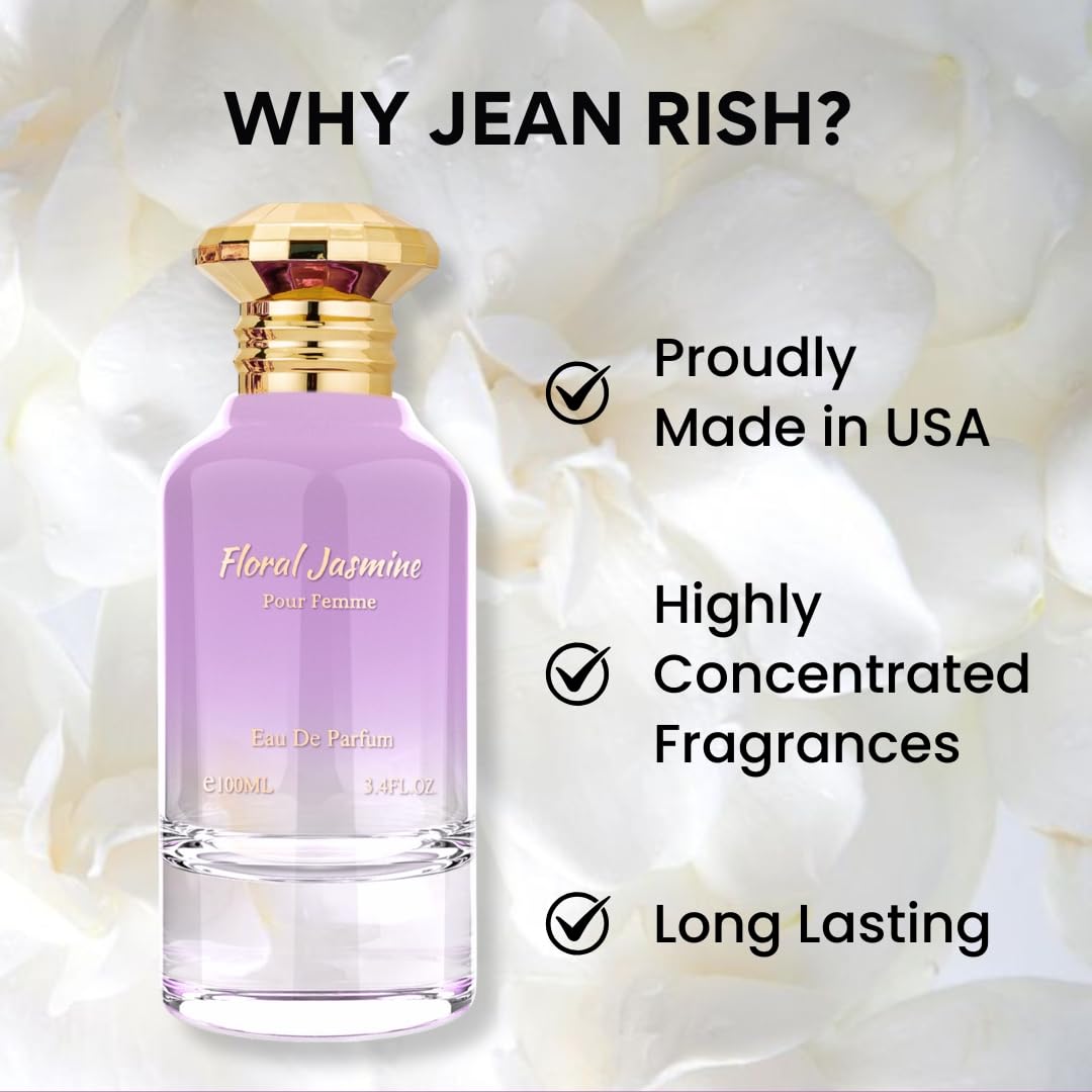 Jean Rish Floral Jasmine Eau de Parfum for Women, Made in USA