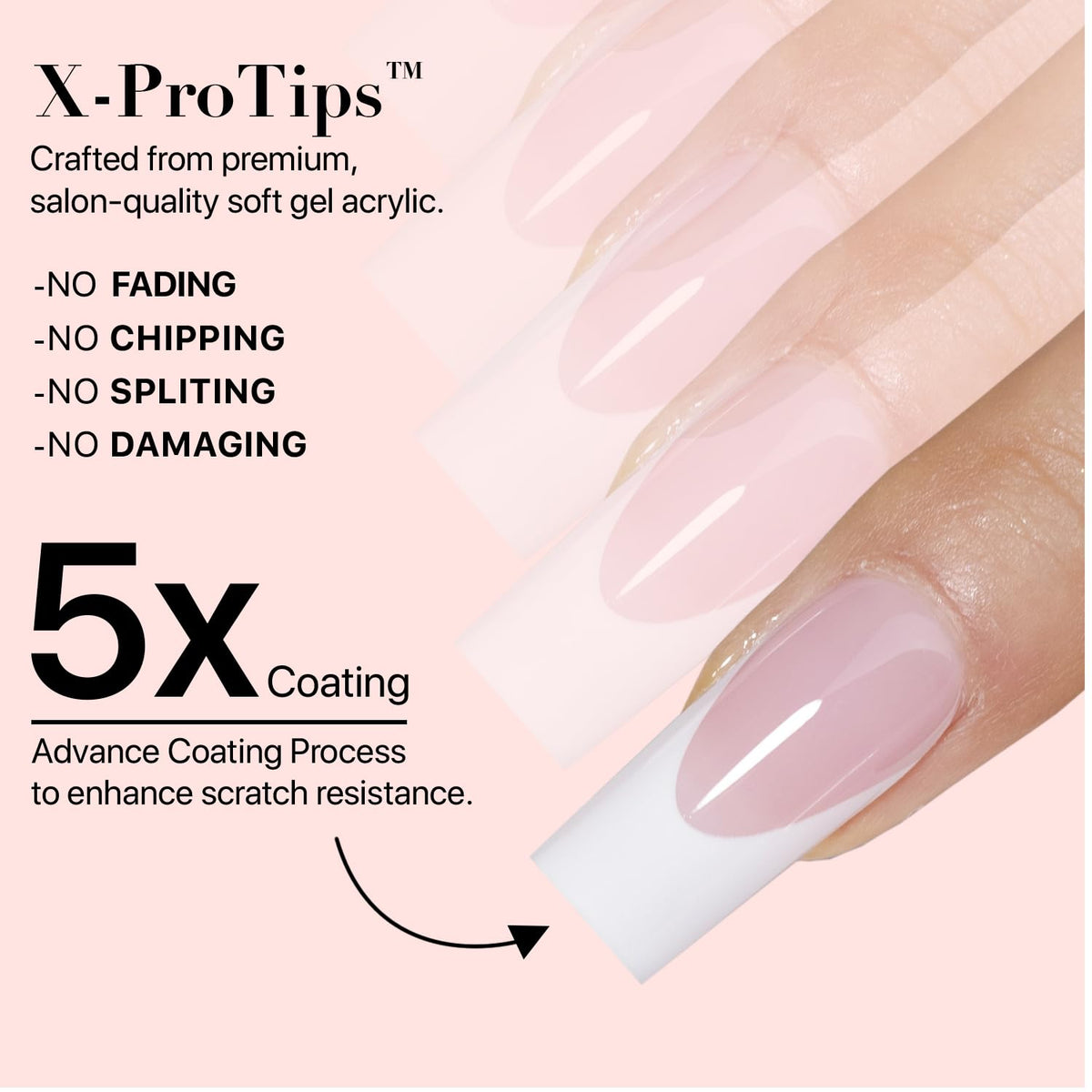 SXC Cosmetics Press-On Fake Nails Starter Kit, 150 Pieces, 15 Sizes