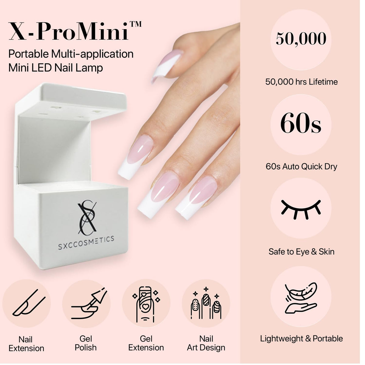 SXC Cosmetics Press-On Fake Nails Starter Kit, 150 Pieces, 15 Sizes
