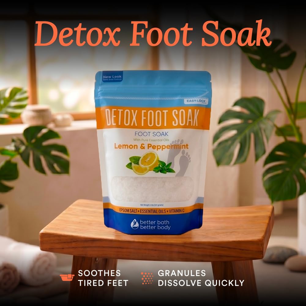 Detox Foot Soak Salts with Epsom Salt, Vitamin C and Essential Oils