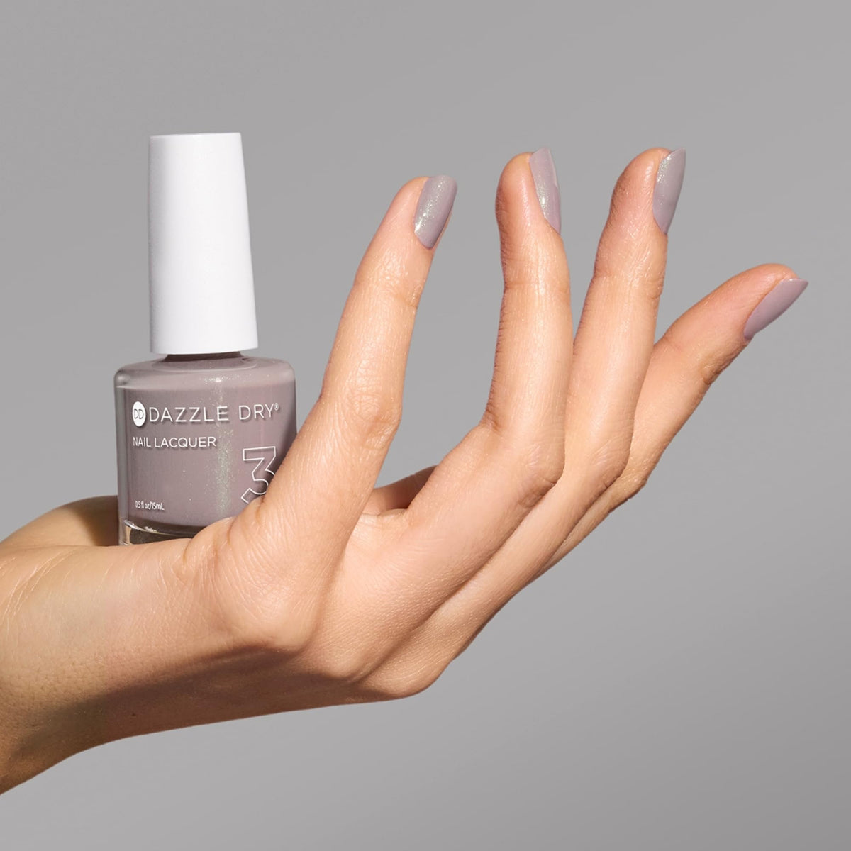Dazzle Dry Nail Lacquer Step 3 – Let's Glow Light Purple Taupe