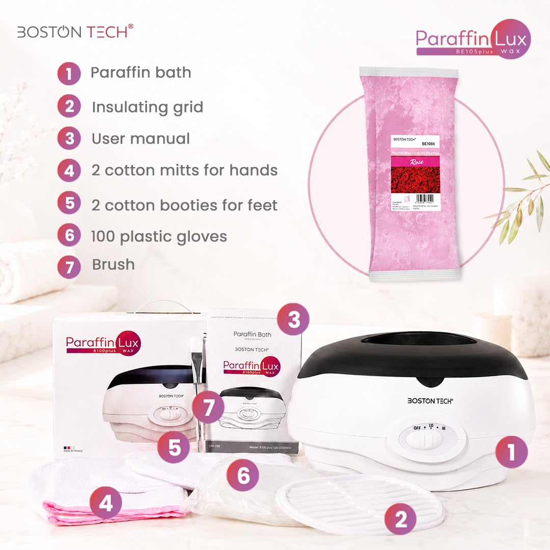 Boston Tech 3L Paraffin Wax Warmer Bath Kit for Hands, Feet & Elbows