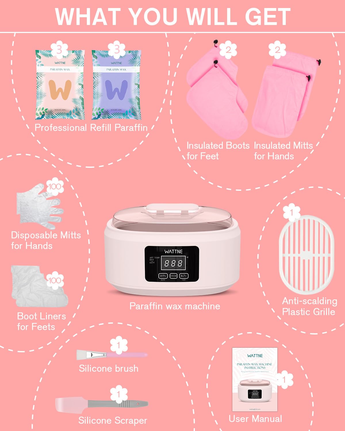 Paraffin Wax Warmer Machine for Hands and Feet, Moisturizing Heat Spa Kit