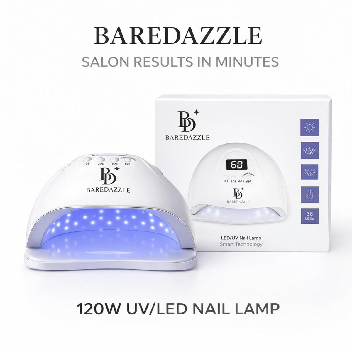 120W UV LED Nail Lamp for Gel Nails with 4 Timers and Auto Sensor