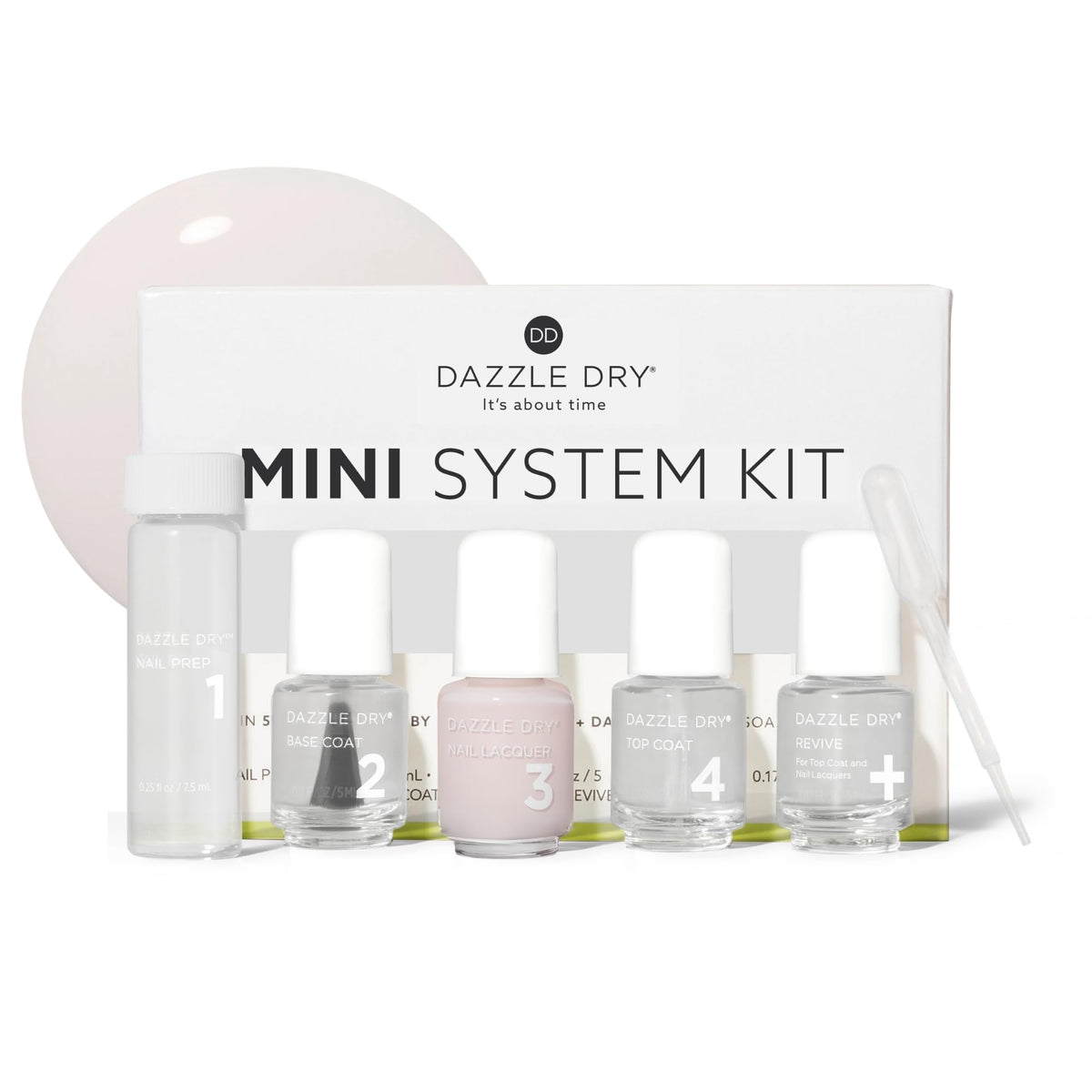 Dazzle Dry Mini Nail Kit 4-Step System with Revive Thinner