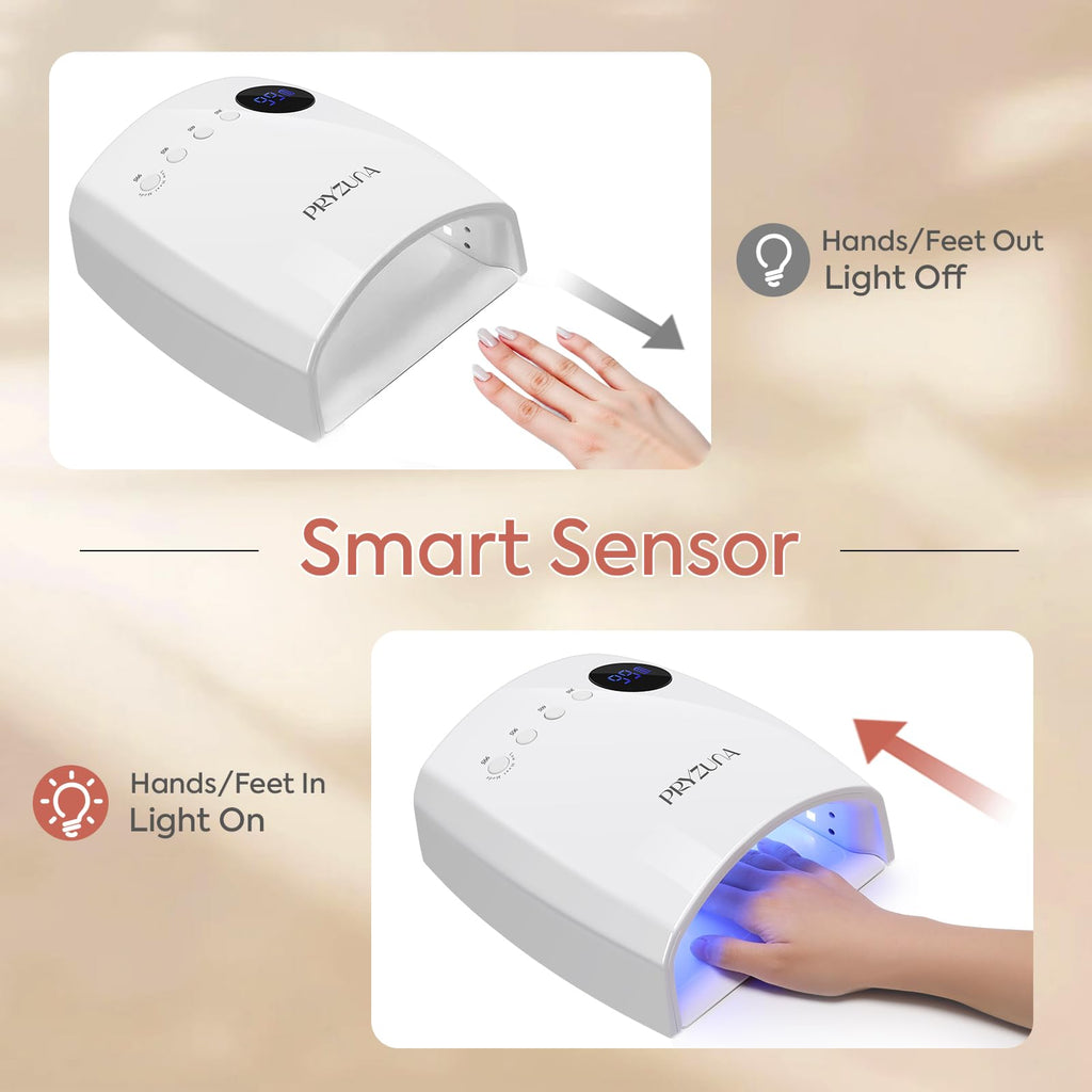 72W UV LED Nail Lamp, Cordless Gel Nail Dryer with Smart Sensor