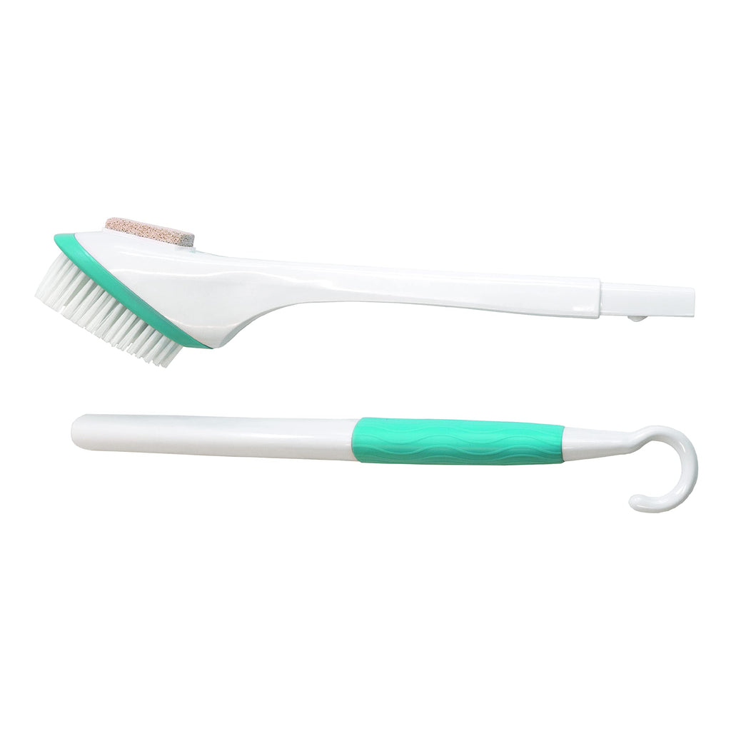 Miracle Foot Brush with Long Handle, Pumice Stone and Shower Grip