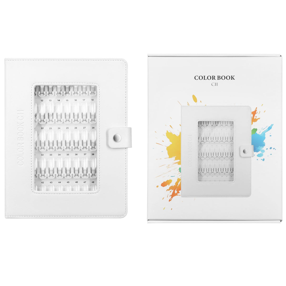 I·B·N G C11 Nail Color Swatch Display Book with Clear Nail Tips, Holds 150 Colors