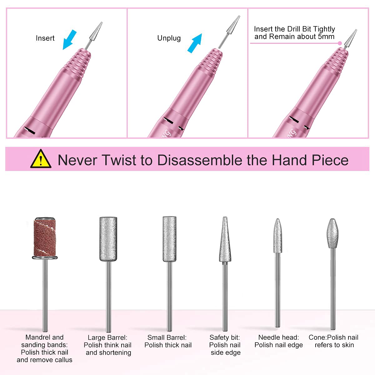 Electric Nail Drill Machine for Manicure and Pedicure