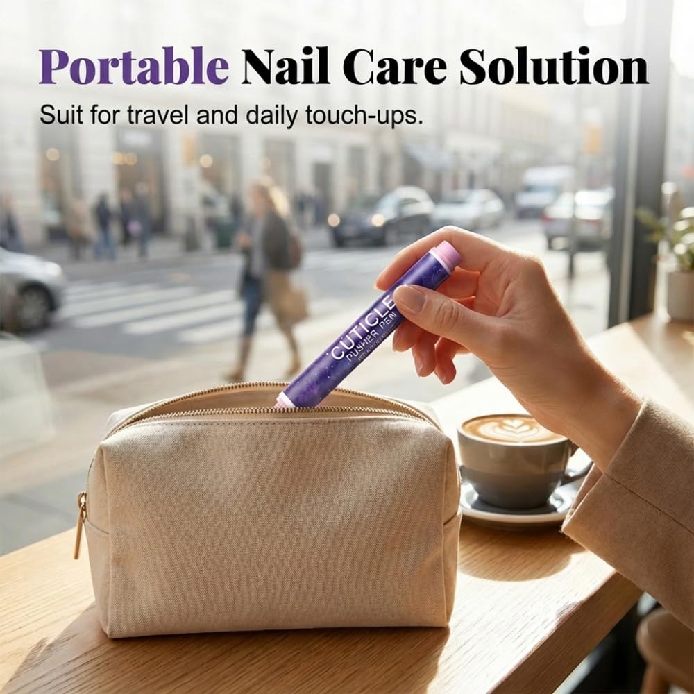 4-in-1 Cuticle Pusher Pen with Micro-Dosing Oil and Ceramic Tip