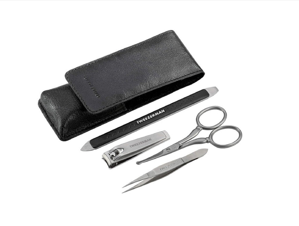 Tweezerman Essential Grooming Kit for Men, 4-Piece Set