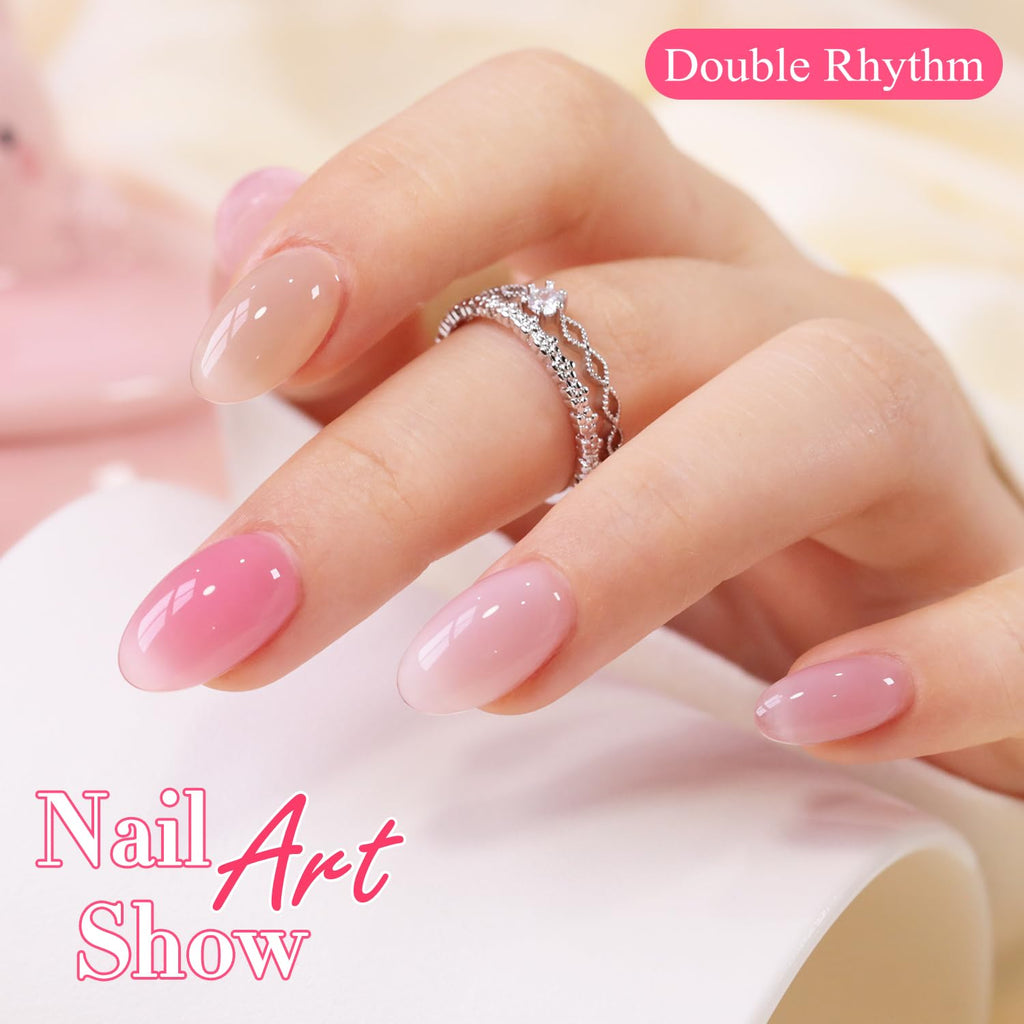 Rubber Base Gel Polish Set Nail Strengthener Builder Gel 6 x 15 mL