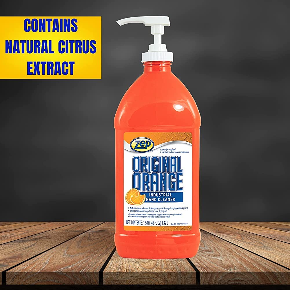 Zep Original Orange Heavy-Duty Hand Cleaner with Pumice, 48 Fl Oz, 6-Pack