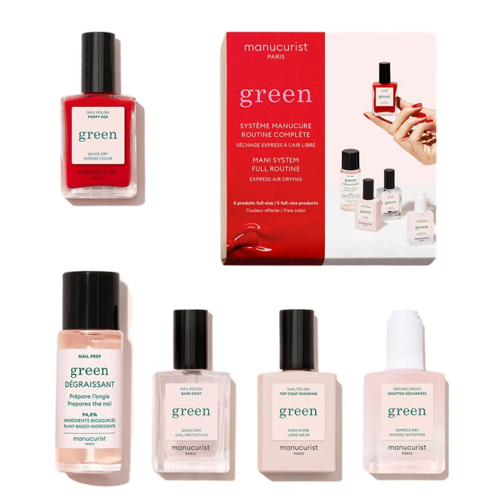 Manucurist Green System Poppy Red Nail Polish Manicure Kit