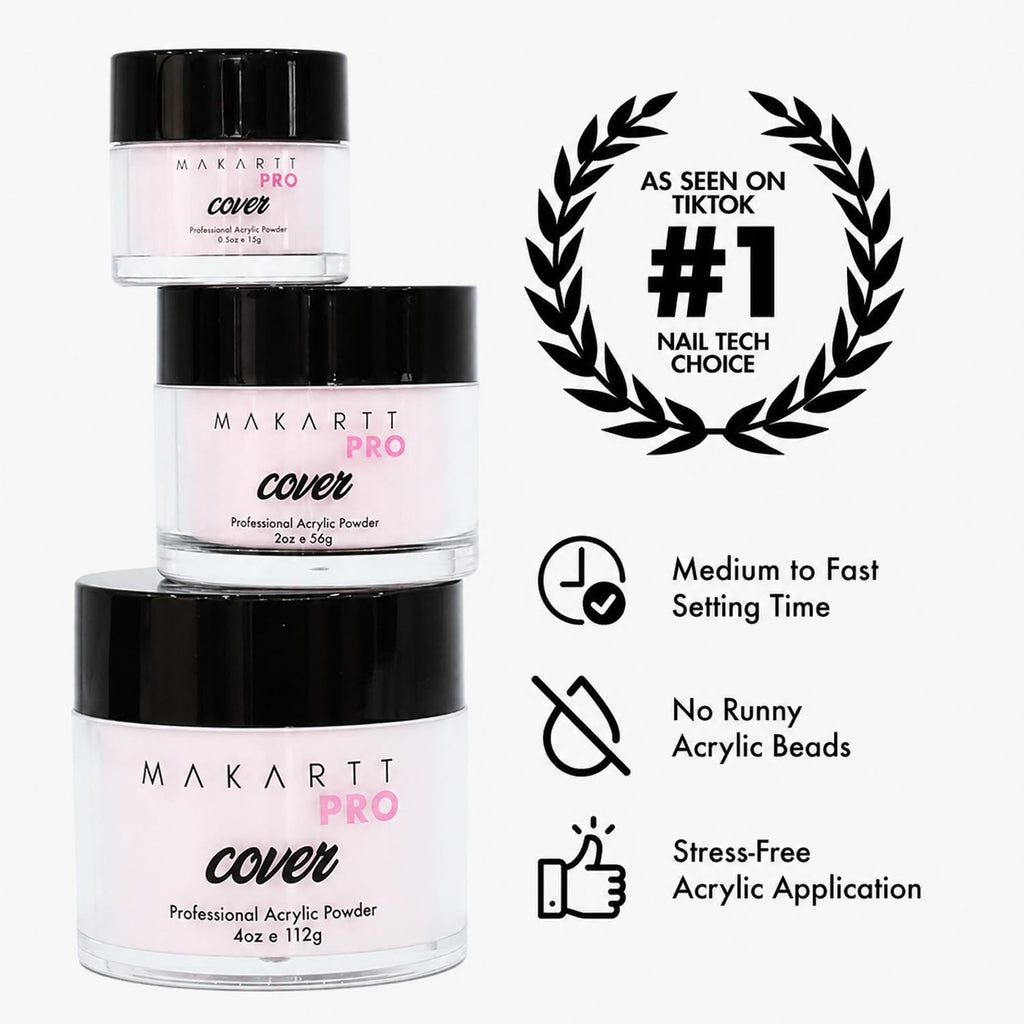 MakarttPro Acrylic Cover Powder for Nail Extensions, 4 oz