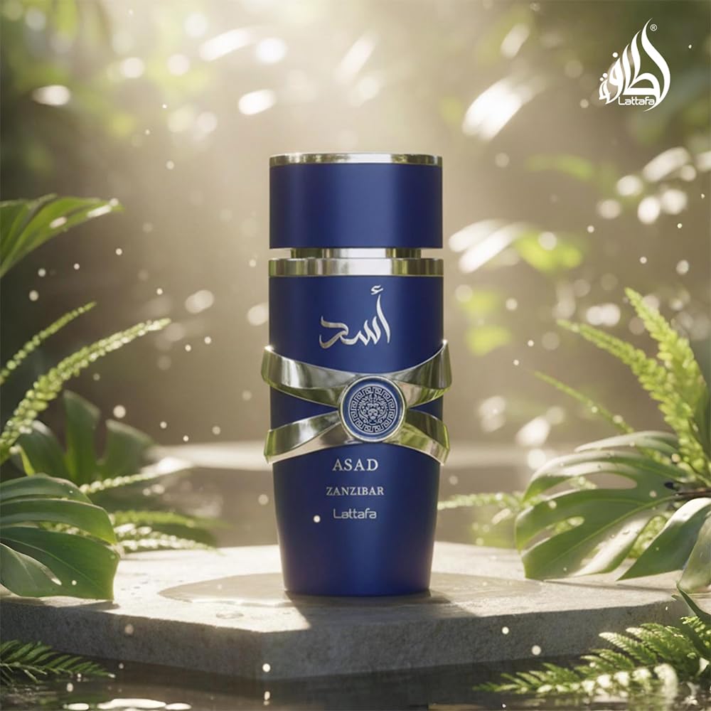 Lattafa Asad Zanzibar Eau de Parfum for Men, Fresh Spicy Vanilla Fragrance