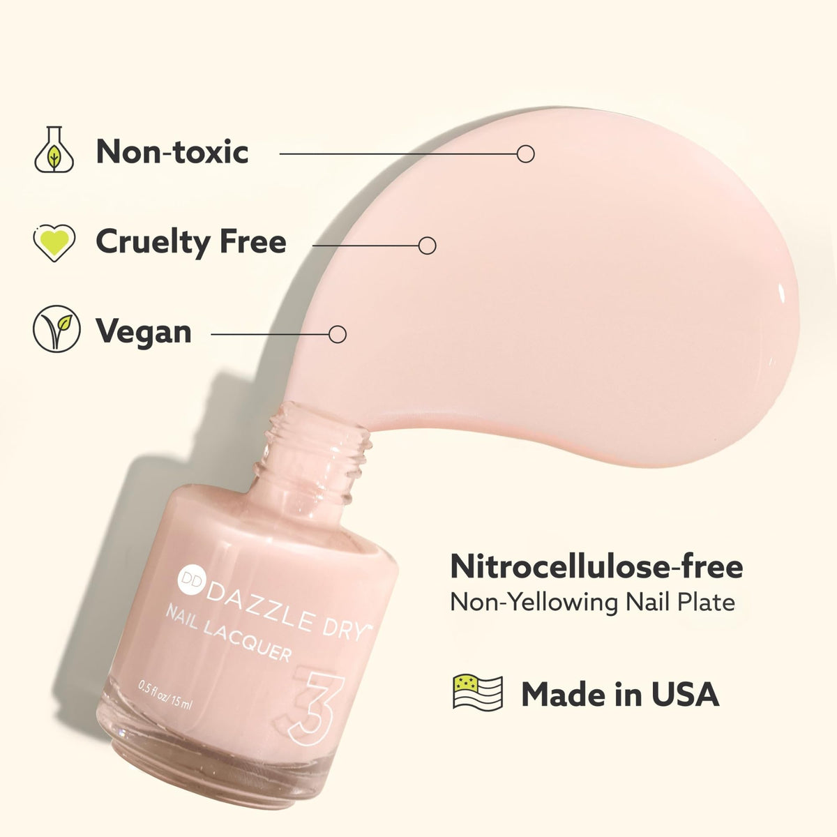 Dazzle Dry Nail Lacquer Step 3 Beauty Sleep Holographic Dark Fuchsia 0.5 fl oz