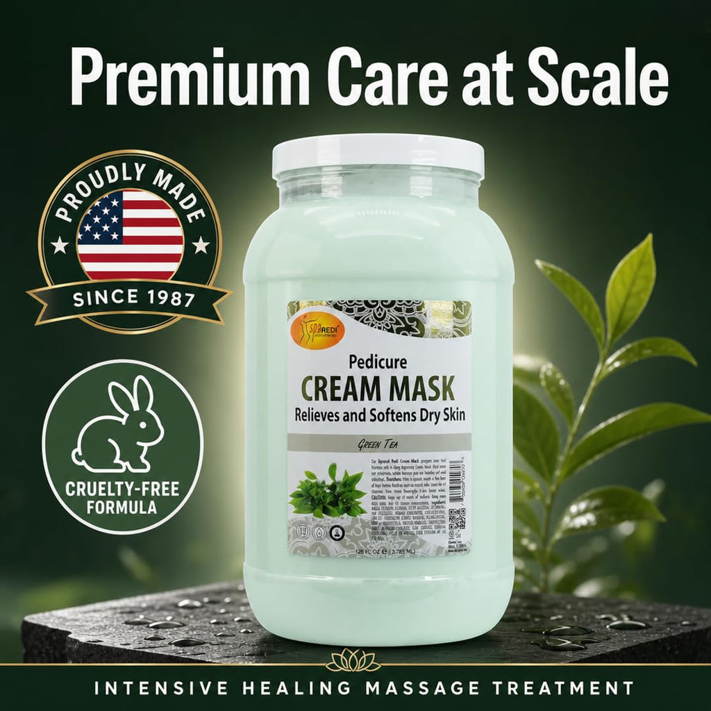 SPA REDI Green Tea Pedicure Mask with Hyaluronic Acid & Comfrey, 128 oz
