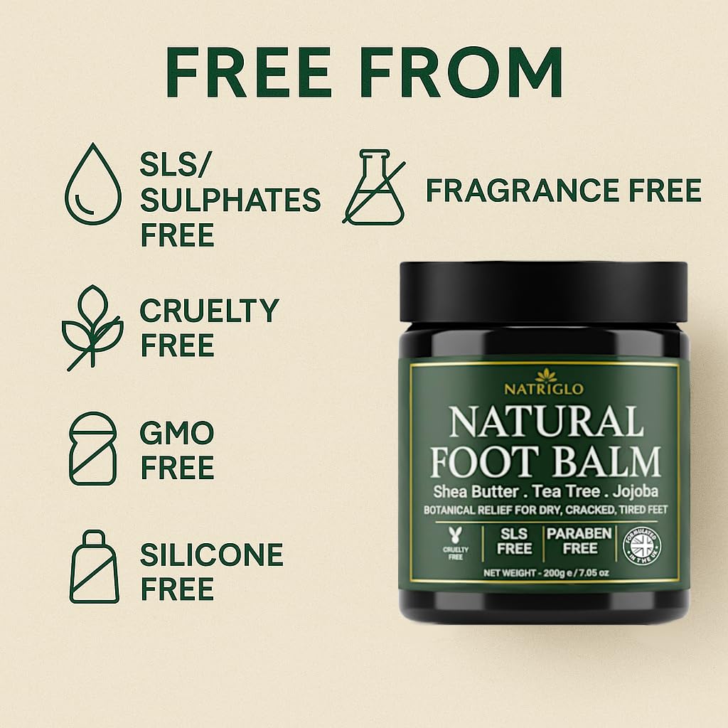 Organic Tea Tree Foot Balm for Dry, Cracked Feet and Heels