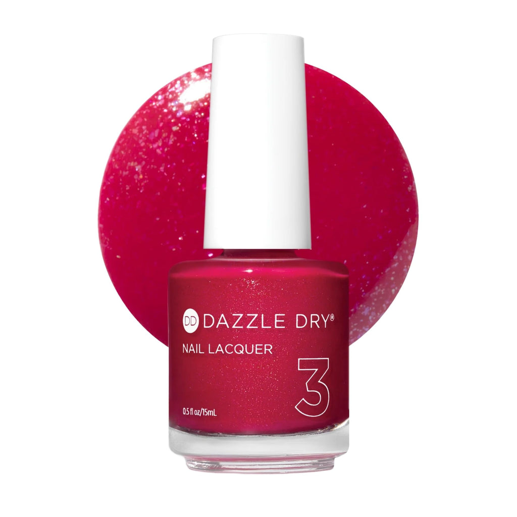 Dazzle Dry Nail Lacquer Step 3 – Tiger Lily Strawberry Pink Shimmer