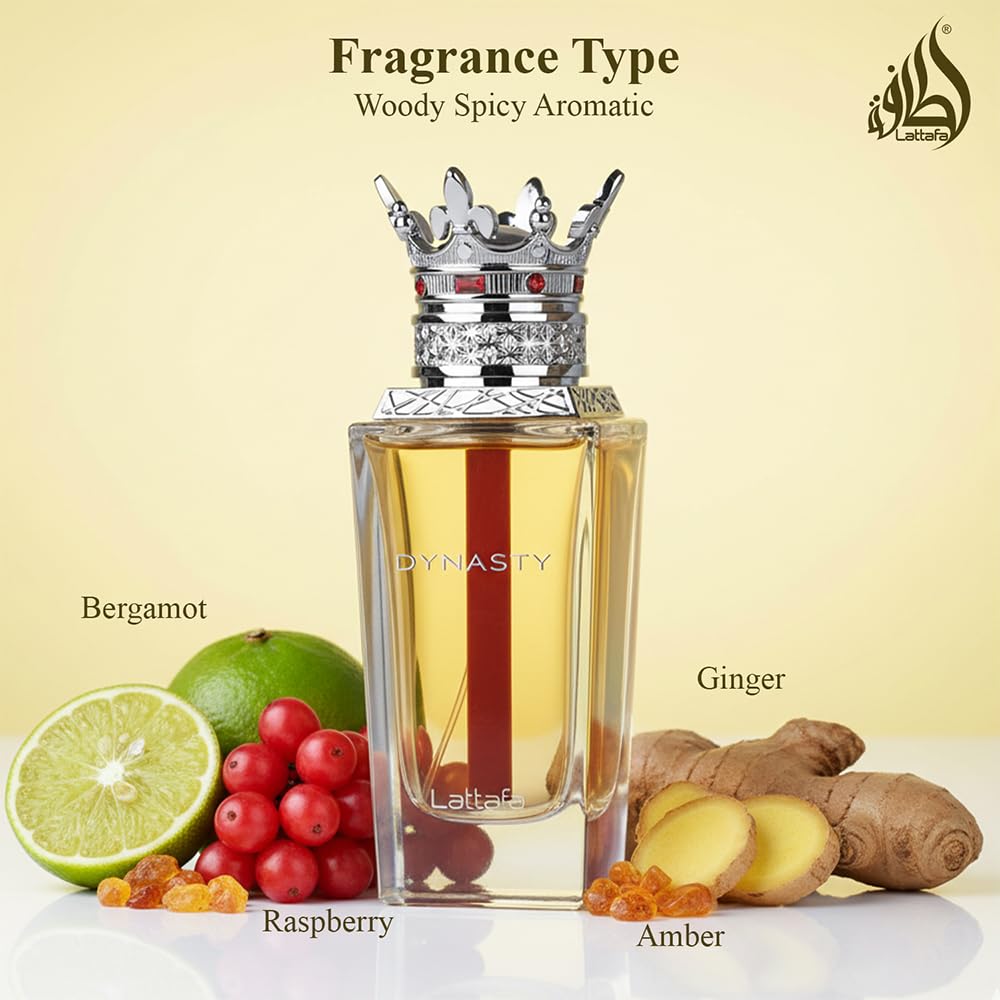 Lattafa Dynasty Fruity Spicy Woody Eau de Parfum Spray for Unisex, 3.4 oz