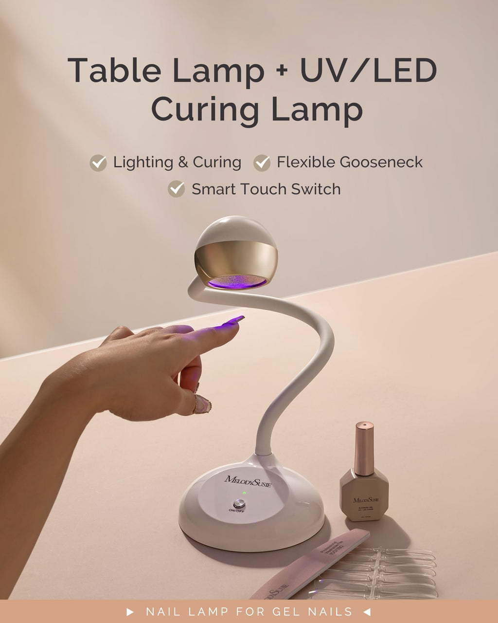 MelodySusie Rechargeable 360° Gooseneck UV/LED Nail Art Lamp