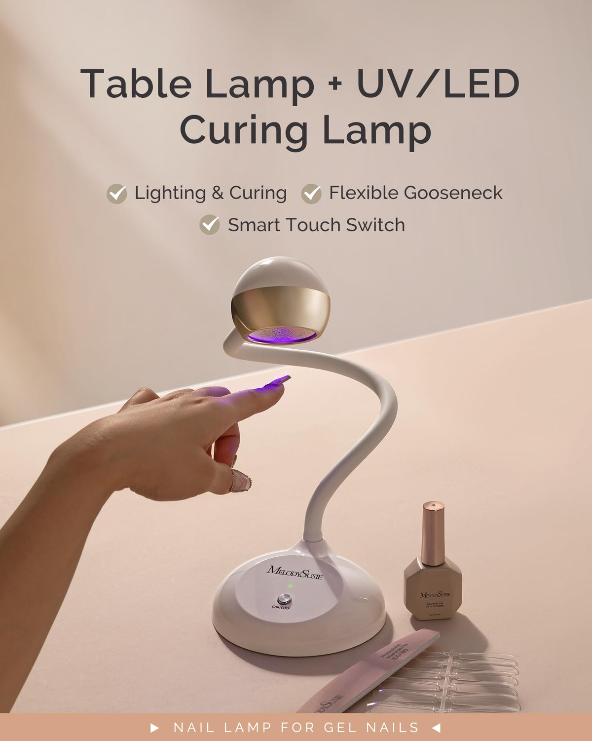 MelodySusie Rechargeable 360° Gooseneck UV/LED Nail Art Lamp