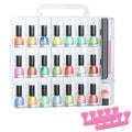 Nail Polish Organizer Case with Adjustable Dividers and Carry Handle