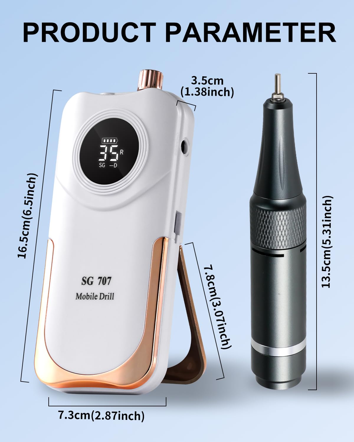 Professional Cordless Nail Drill Kit with LCD Display
