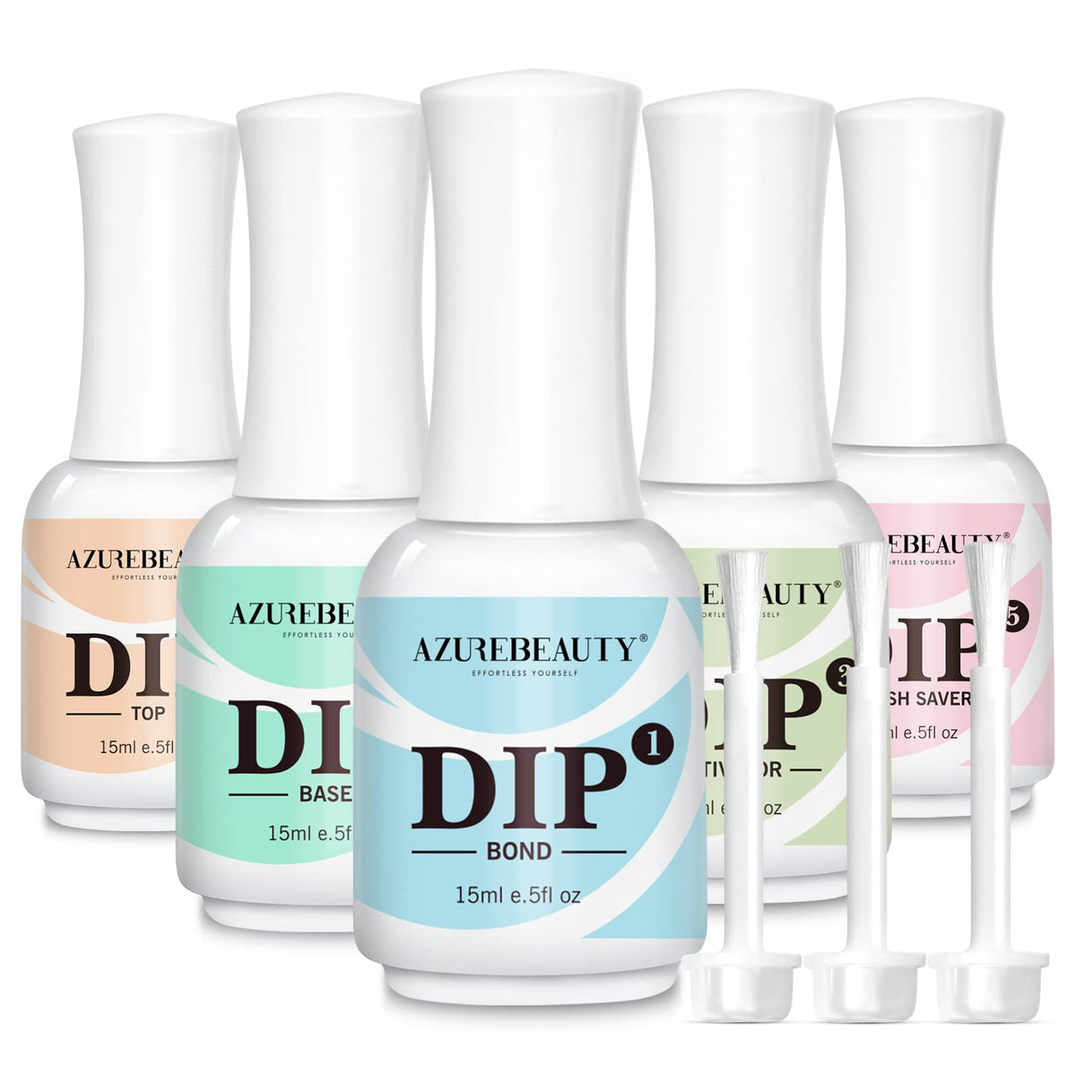AzureBeauty 5-Piece Dip Powder Liquid Set for Nail Kits