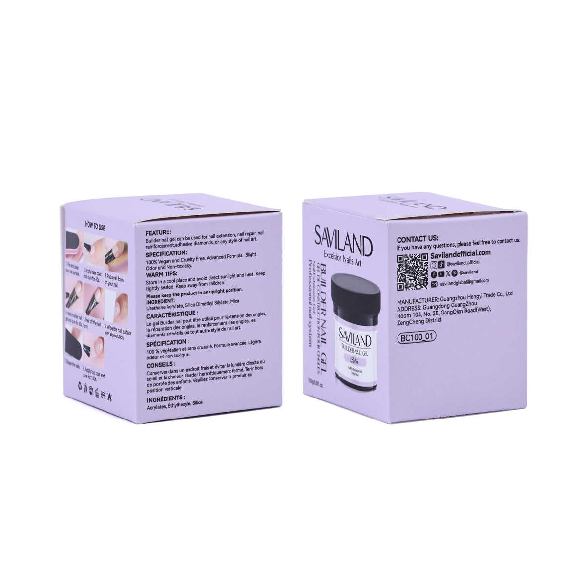 SAVILAND Builder Nail Gel for Nail Extensions and Strengthening, 100 g