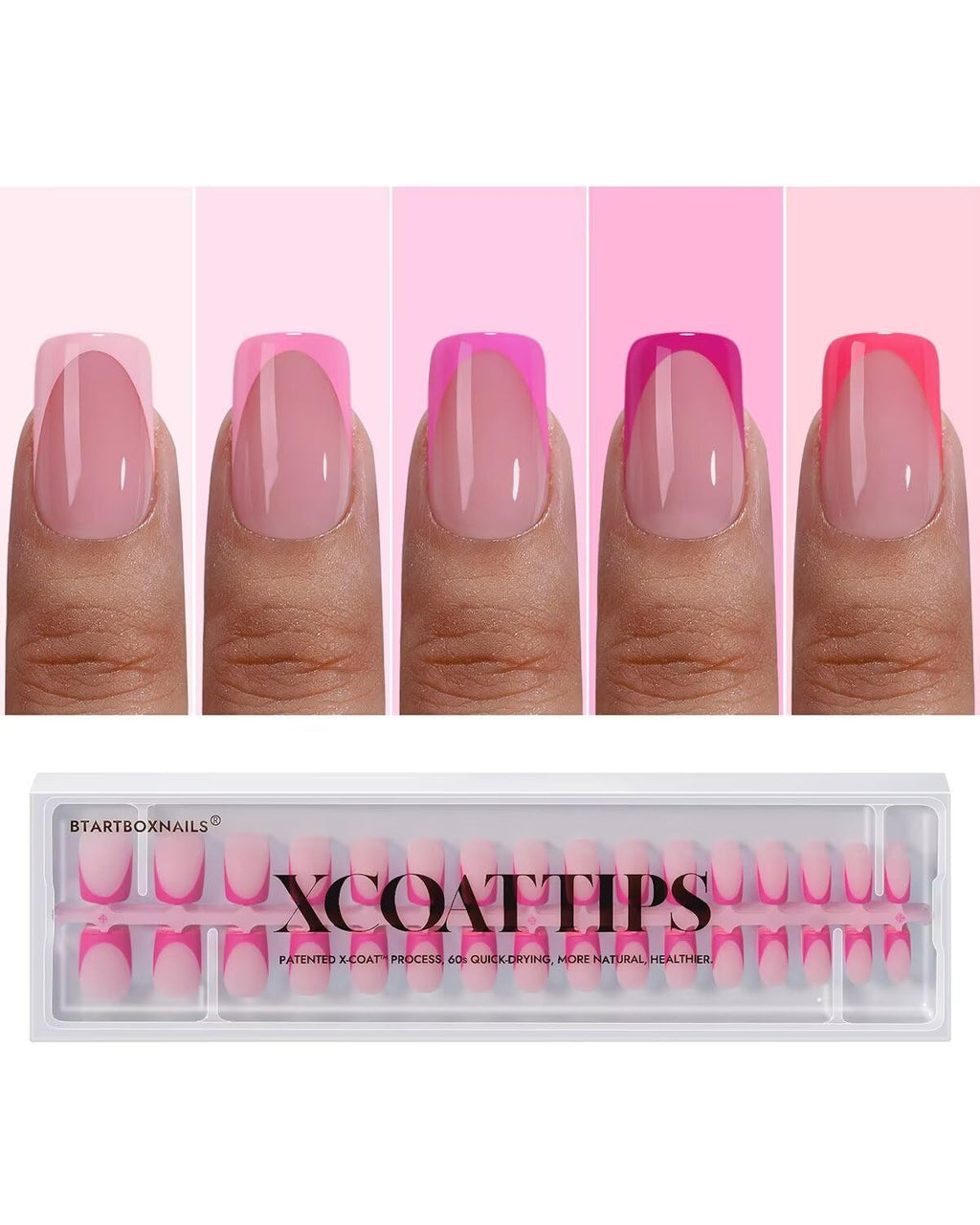 BTArtboxnails XCOATTIPS French Tip Press-On Nail Tips