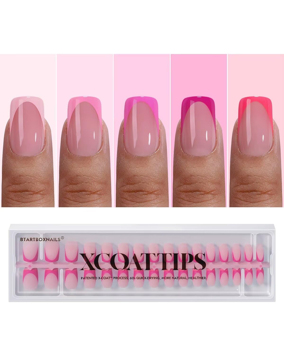 BTArtboxnails XCOATTIPS French Tip Press-On Nail Tips