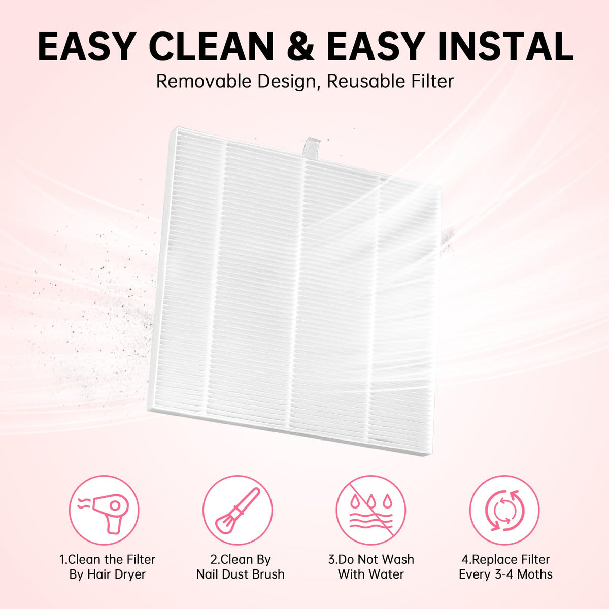 CHRISTINE SHELLY X10 Nail Dust Collector Replacement Filters, 3-Pack