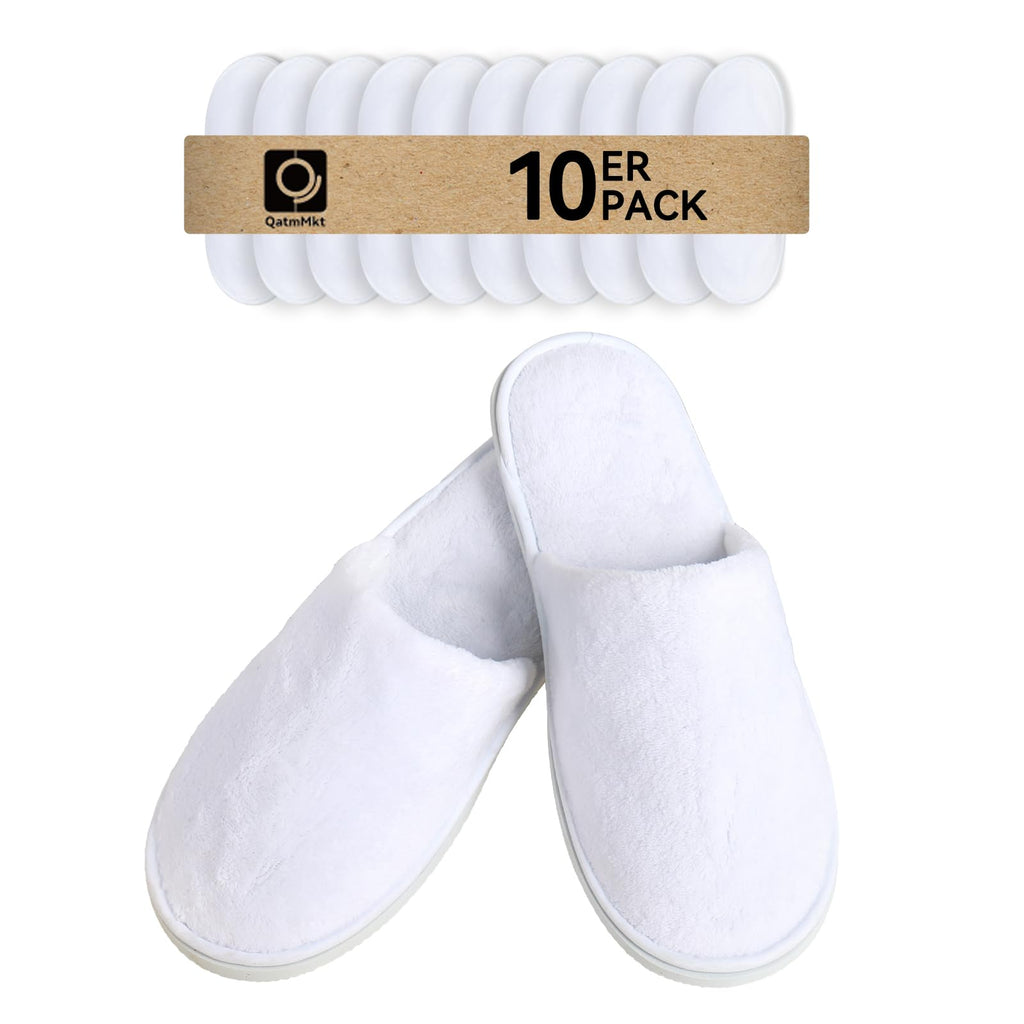 Unisex Guest Slippers, 10 Pairs, Washable and Individually Wrapped