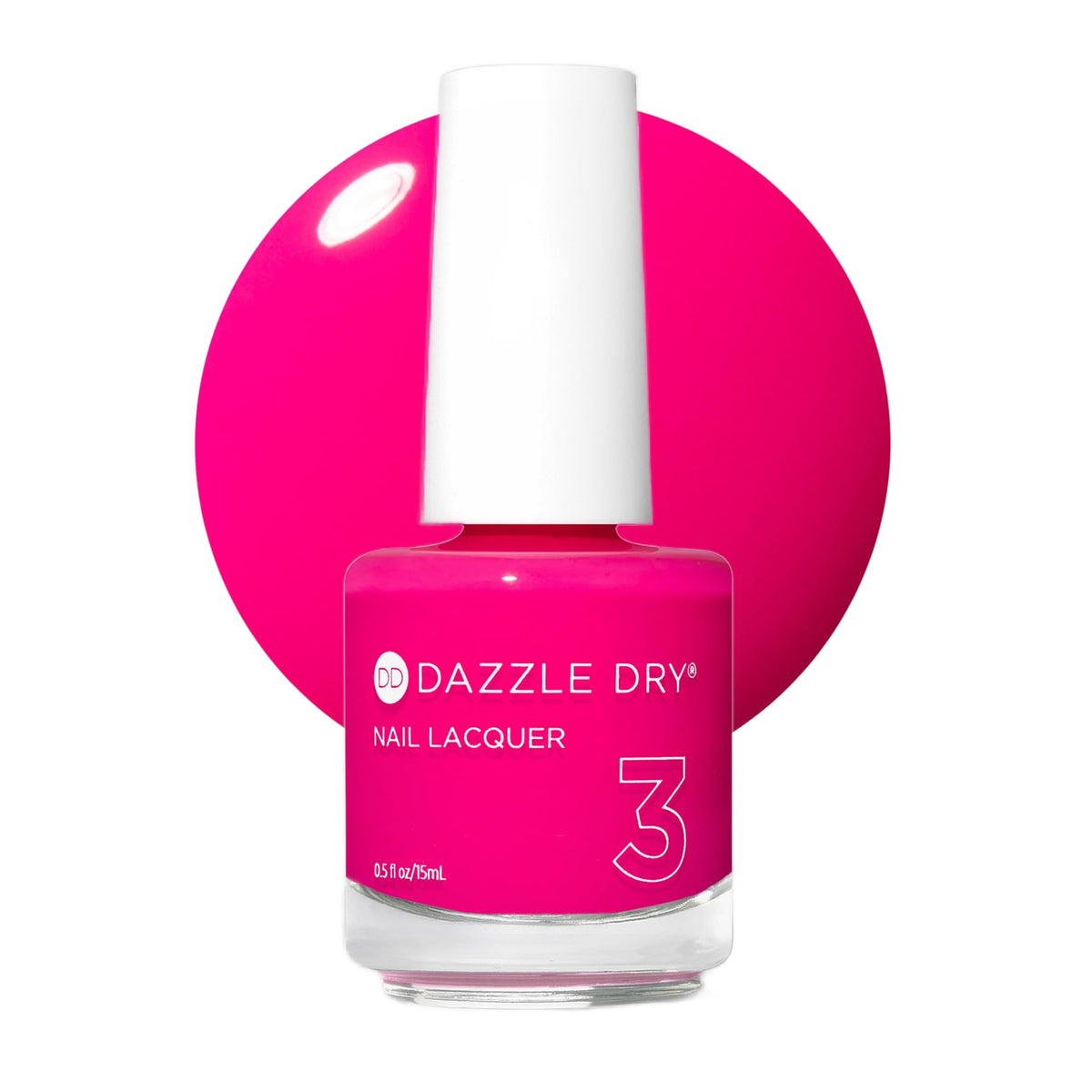 Dazzle Dry Nail Lacquer Step 3 – She's Electric Hot Pink, 0.5 fl oz